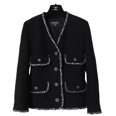 chanel blazer black|Chanel blazer fabric.